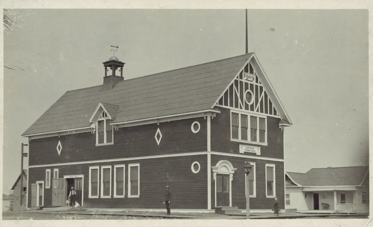 Lanigan Town Hall and fire hall, about 1909